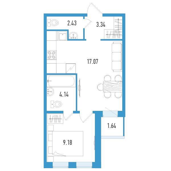 Планировка квартиры №117358 Планировка квартиры №117358