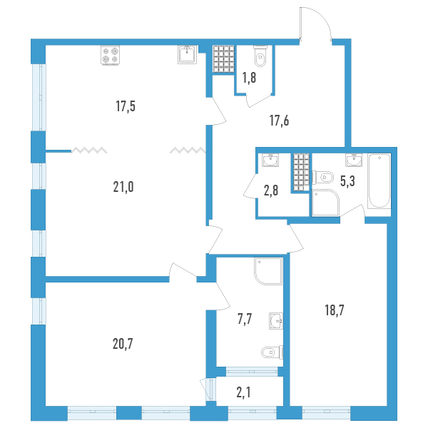 Планировка квартиры №100475