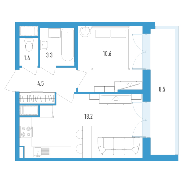 Планировка квартиры №107315