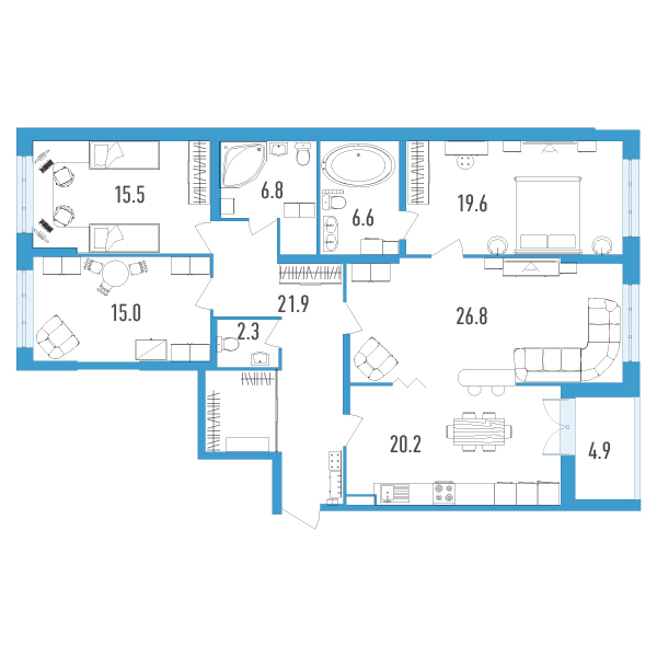 Планировка квартиры №107211