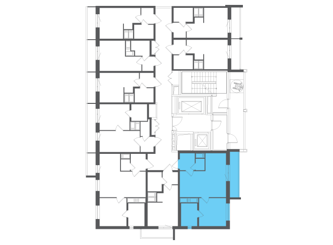 Квартира №102222 на этаже