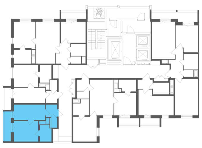 Квартира №102492 на этаже