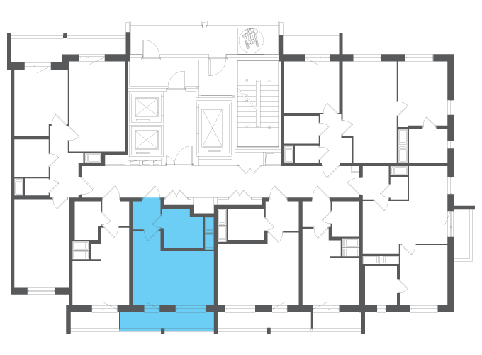 Квартира №102654 на этаже