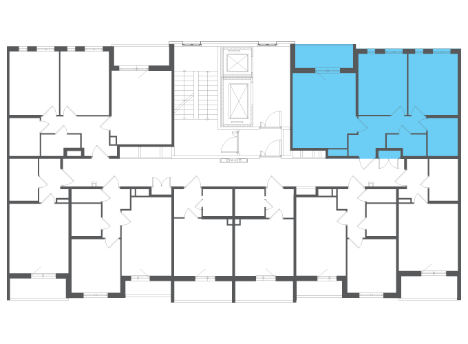 Квартира №110800 на этаже