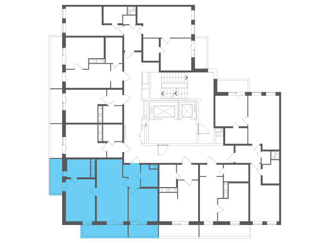 Квартира №116975 на этаже