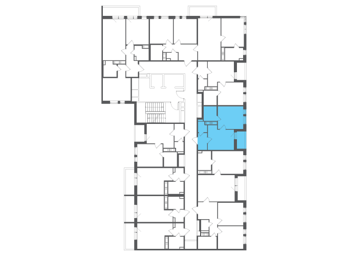 Квартира №141001 на этаже