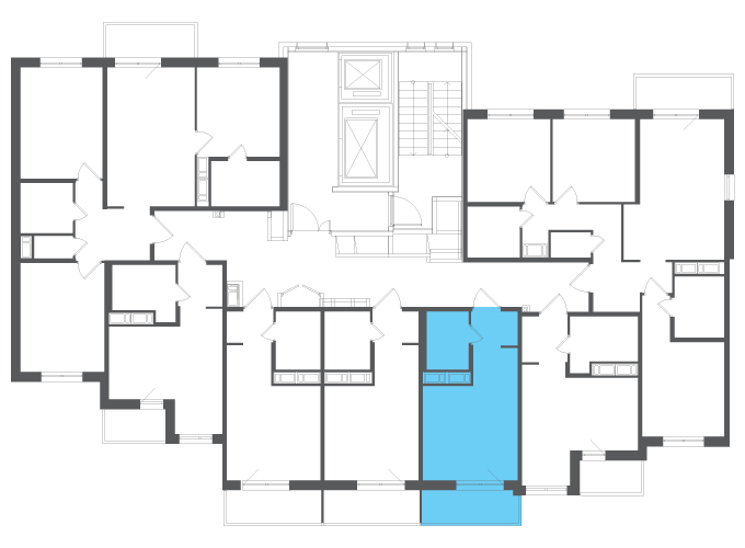Квартира №141592 на этаже