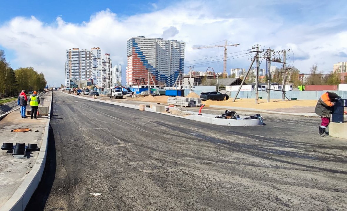 В Шушарах готовят к открытию новую дорогу с выездом на Витебский проспект.  Работы произвела ГК «Лидер Групп»!